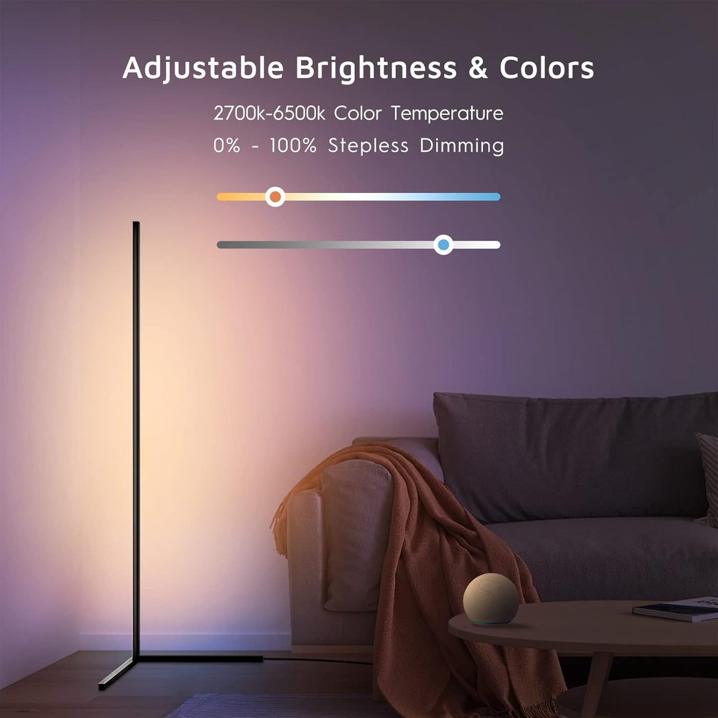 RGBCW Corner Floor Lamp by EP Light