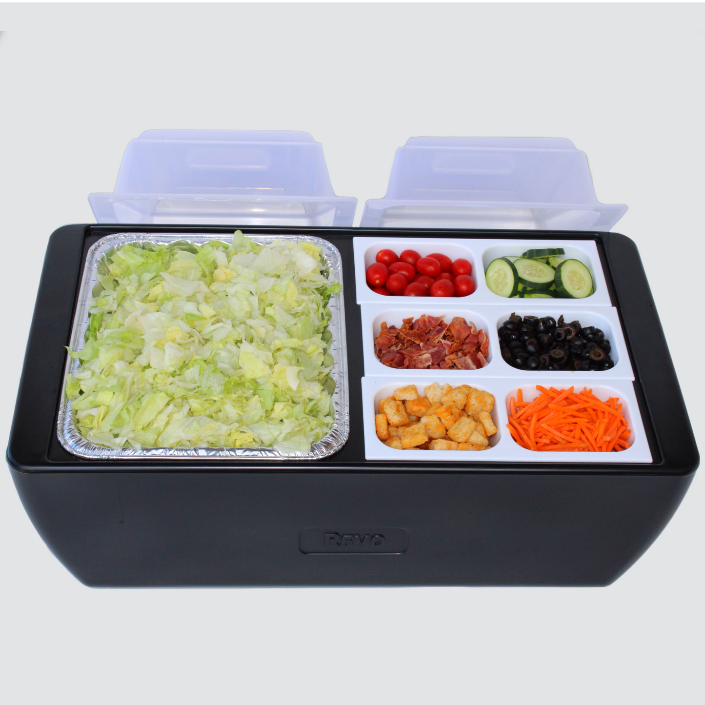 The Dubler HEAT is unique innovation as a flameless chafer and cooler combination that fits two 1/2 size food pans and up to 4” depth. The premium insulation, along with the heat packs and placing hot food trays straight from oven, provide a slow drop in temperature over time. Enjoy hot to eventually warm food for hours while the outside remains safe to touch for easy mobility.