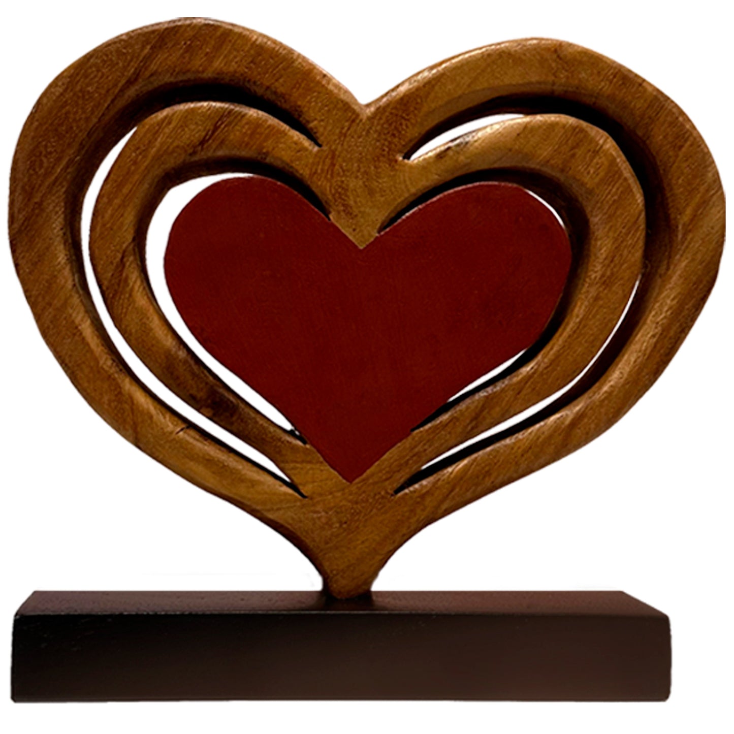 Decozen Home Decor Handmade Wooden Sculpture in Hearts Shape by Decozen