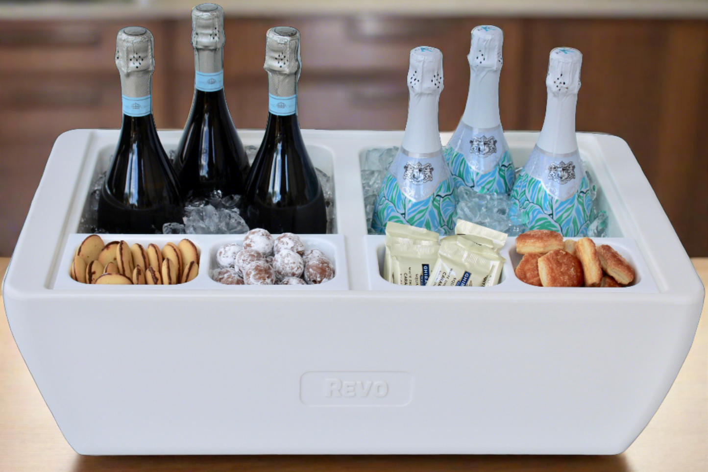 REVO insulated beverage tub for ice bucket, beer bucket, wine bucket and champagne bucket. It also fits half size food trays, hot or cold.