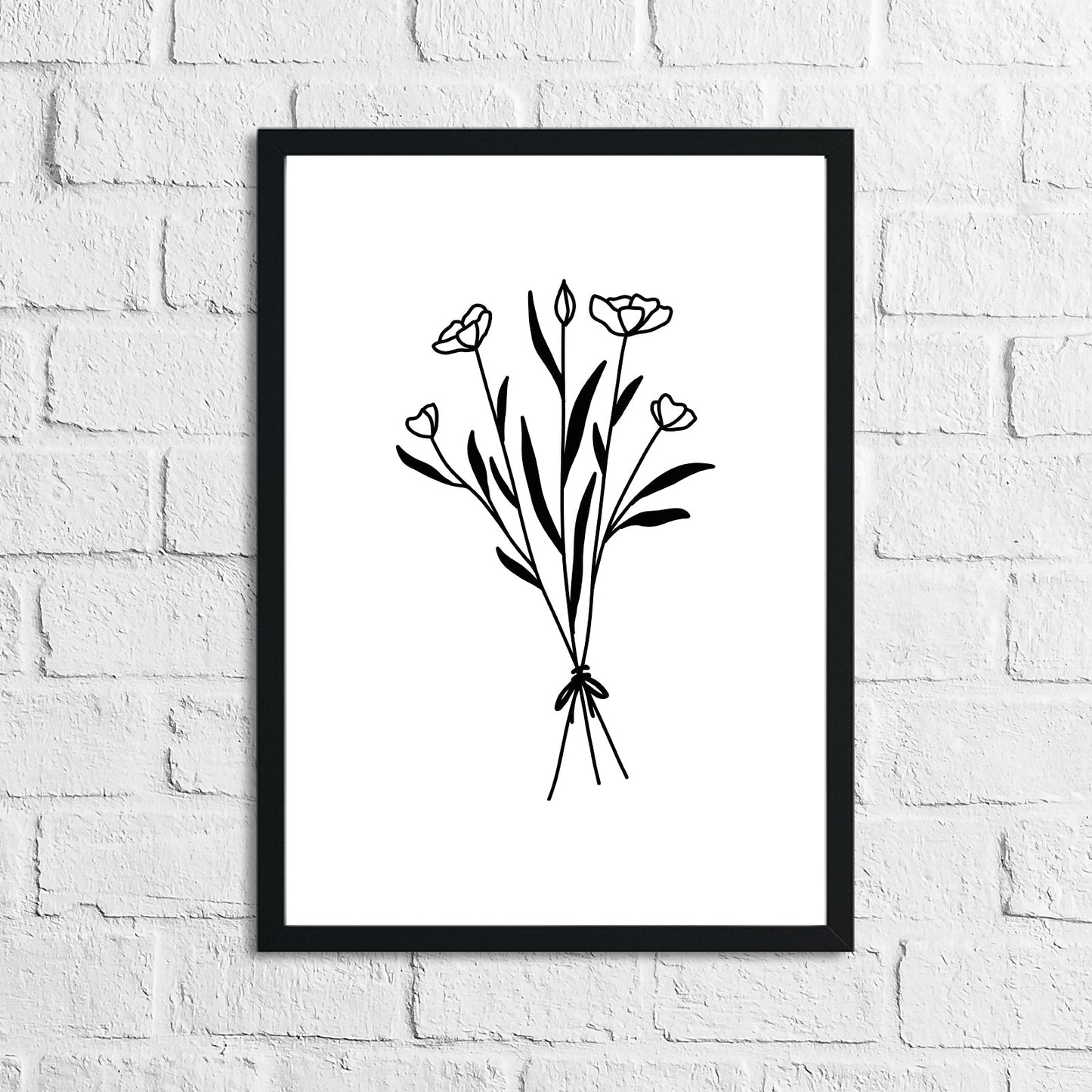 Flower 1 Simple Line Work Bedroom Home Wall Decor Print by WinsterCreations™ Official Store