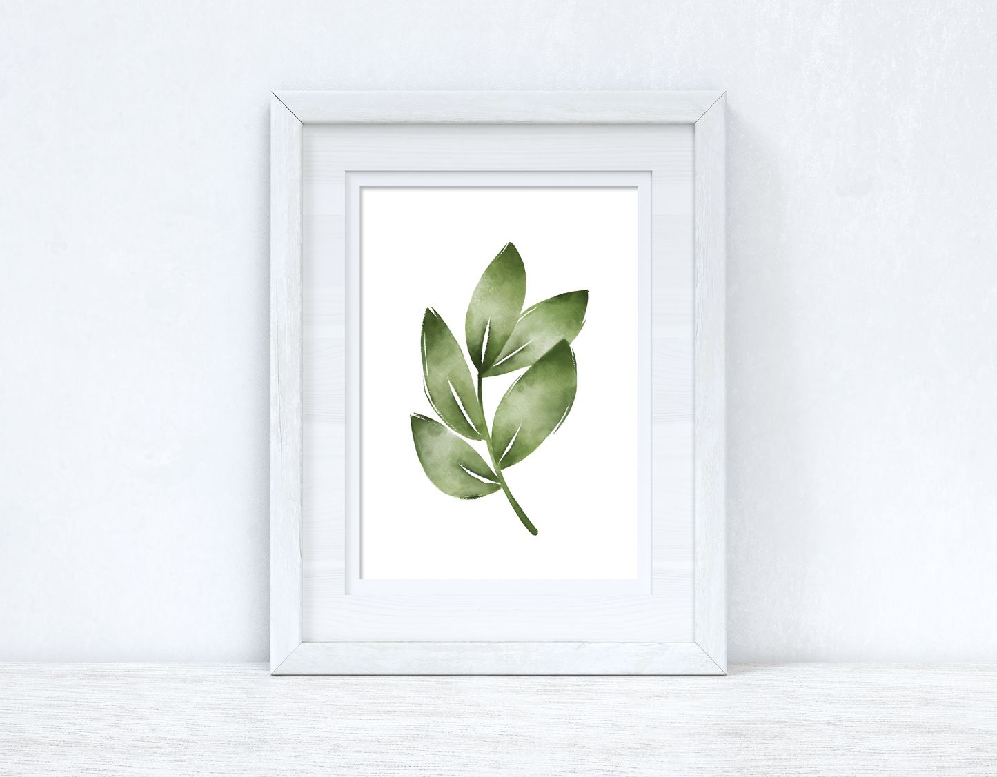 Greens Watercolour Leaves Bedroom Home Wall Decor Print by WinsterCreations™ Official Store