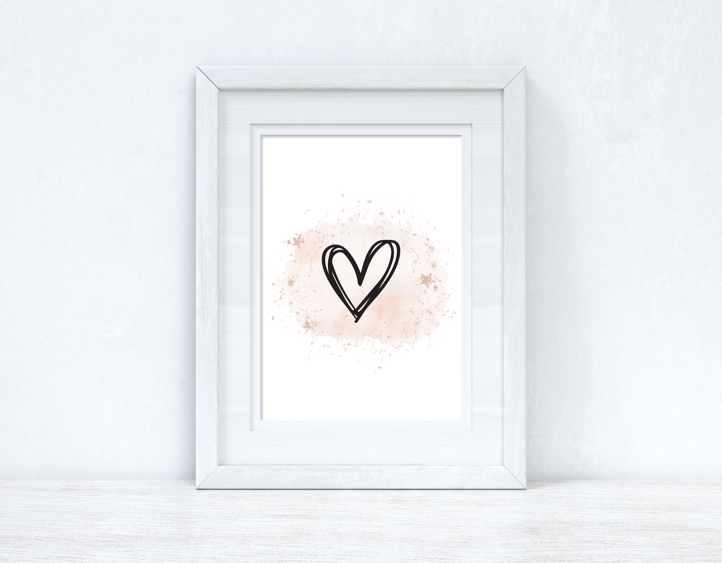 Heart On Rose Gold Simple Home Bedroom Wall Decor Print by WinsterCreations™ Official Store