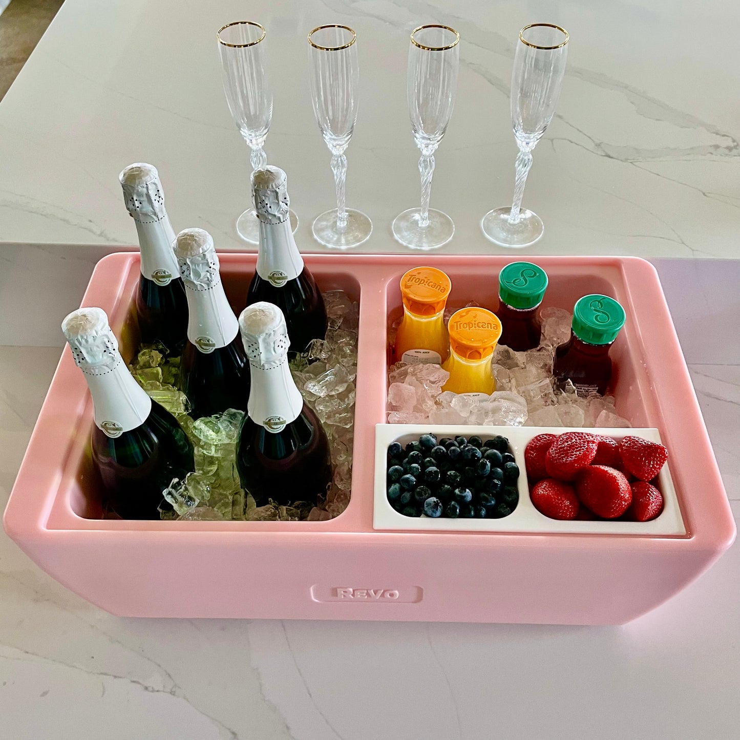 REVO insulated beverage tub for ice bucket, beer bucket, wine bucket and champagne bucket. It also fits half size food trays, hot or cold.