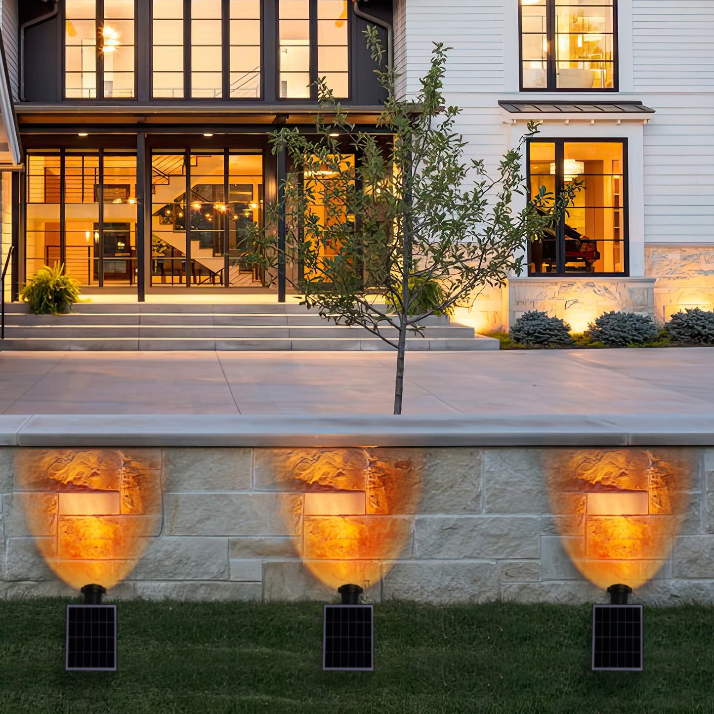 solar power sunset projector lamp patio lighting