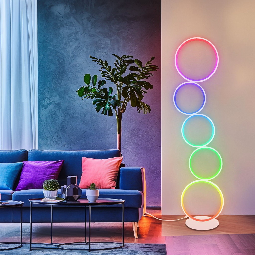 RGB Minimalist Circular Floor Lamp by EP Light