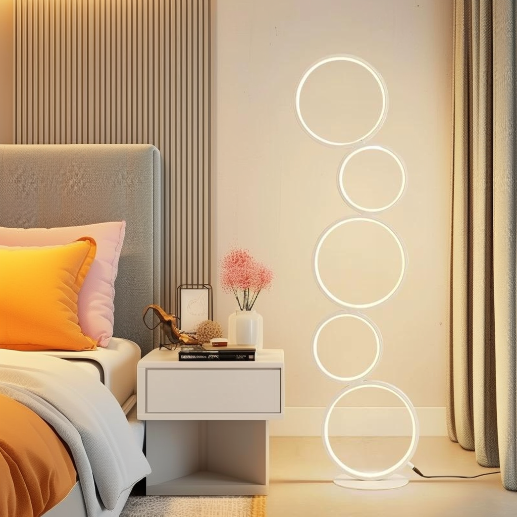 RGB Minimalist Circular Floor Lamp by EP Light