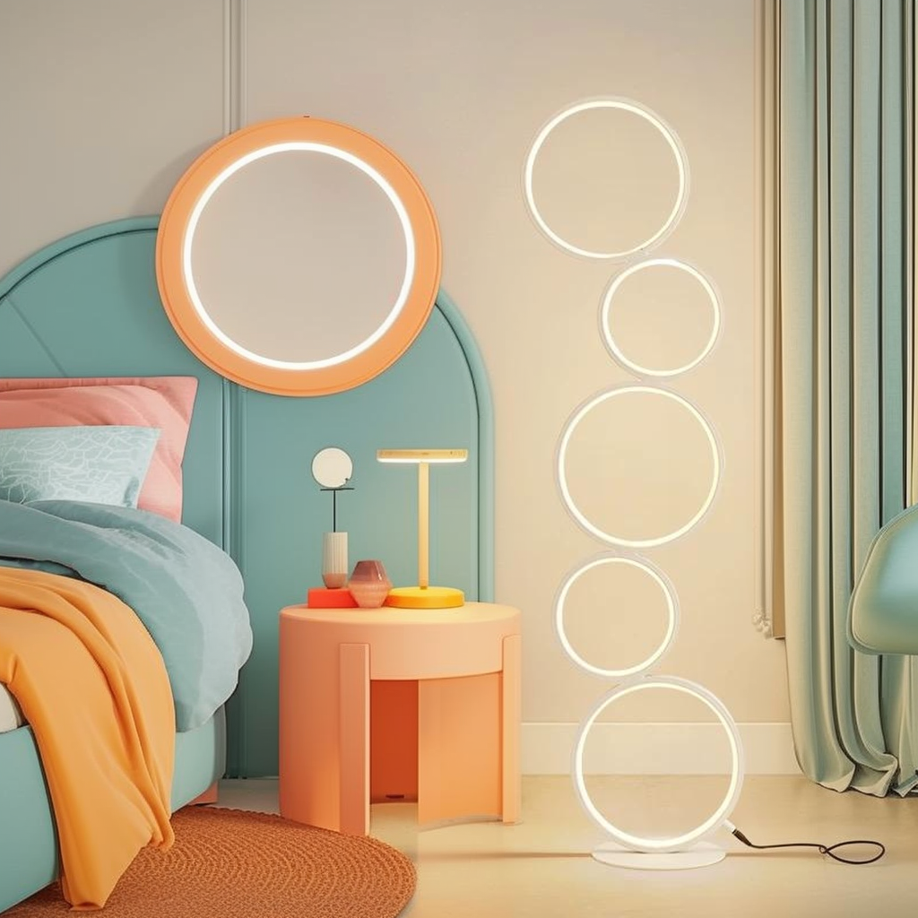 RGB Minimalist Circular Floor Lamp by EP Light