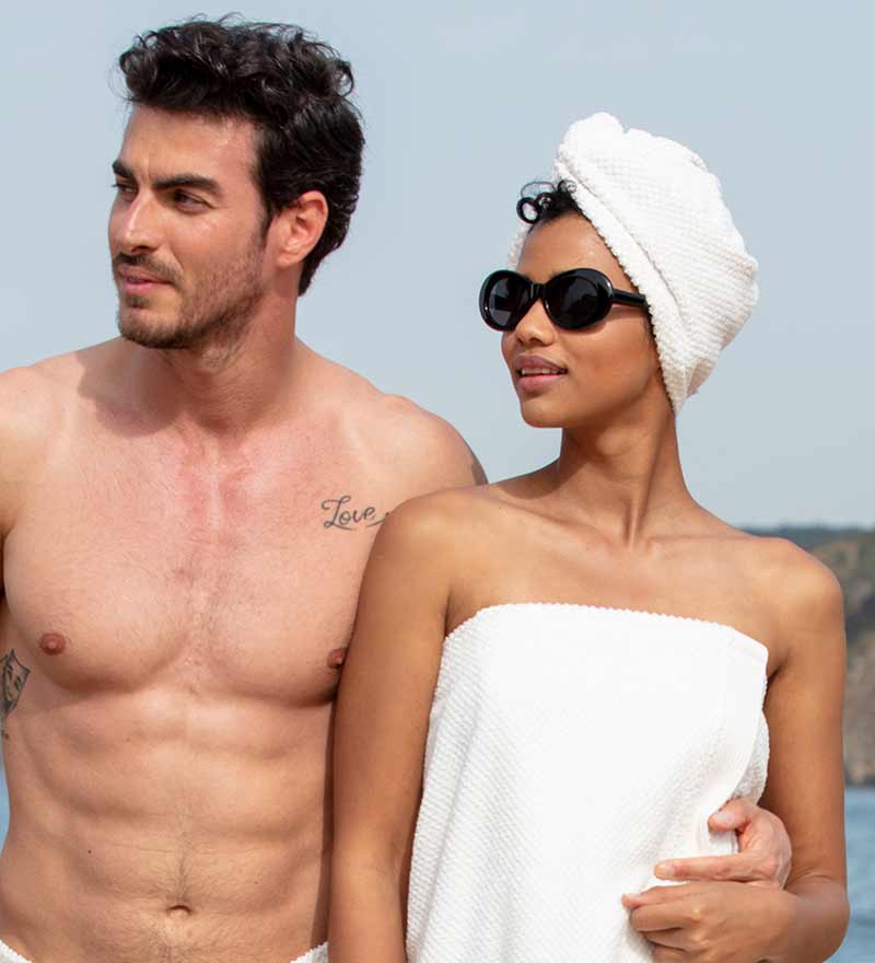 Hair Turban Wrap for Drying Hair with A Towel White