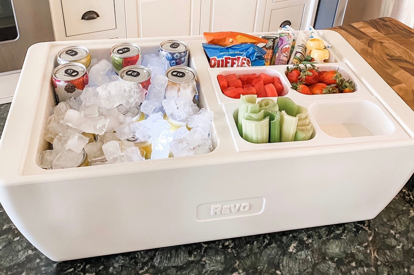 REVO insulated beverage tub for ice bucket, beer bucket, wine bucket and champagne bucket. It also fits half size food trays, hot or cold.