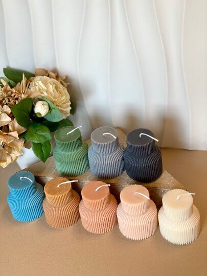 Ribbed candle for home décor