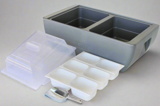 REVO insulated beverage tub for ice bucket, beer bucket, wine bucket and champagne bucket. It also fits half size food trays, hot or cold.