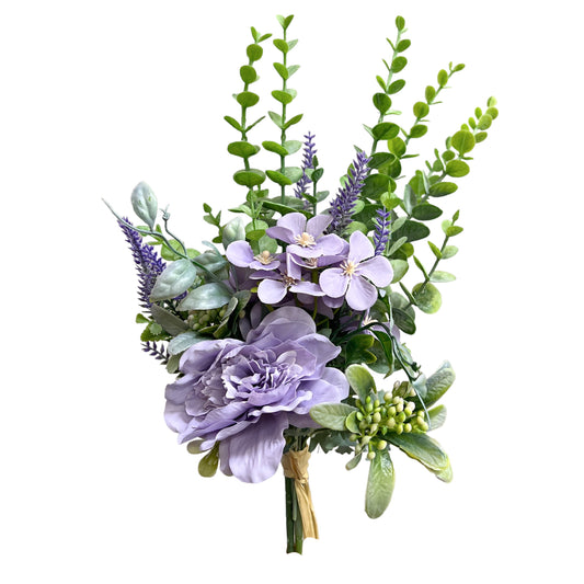 Faux Camellia Lavender Flower Bouquet Home Decor Flower Arrangement by Sun Decorer