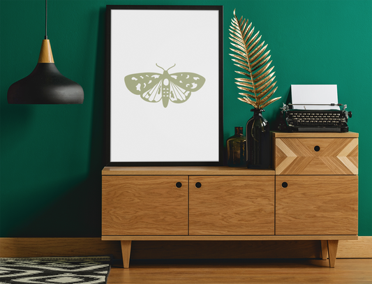 Boho Moth Boho Hippie Simple Home Wall Decor Print by WinsterCreations™ Official Store