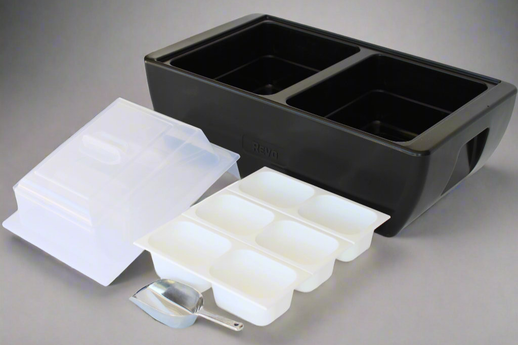 REVO insulated beverage tub for ice bucket, beer bucket, wine bucket and champagne bucket. It also fit half size food trays, hot or cold.