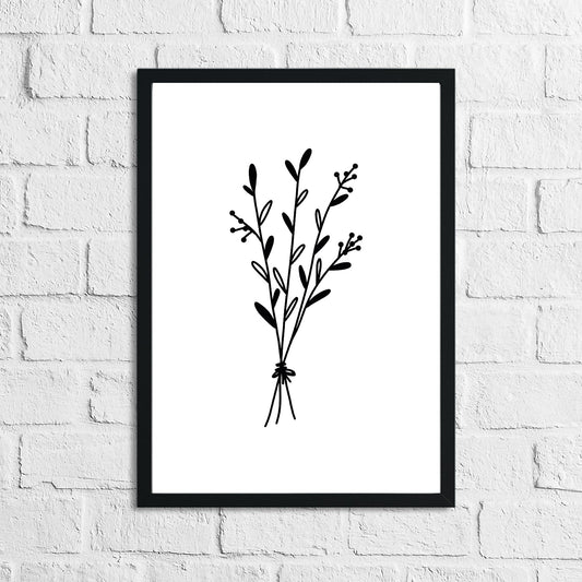 Flower 4 Simple Line Work Bedroom Home Wall Decor Print by WinsterCreations™ Official Store