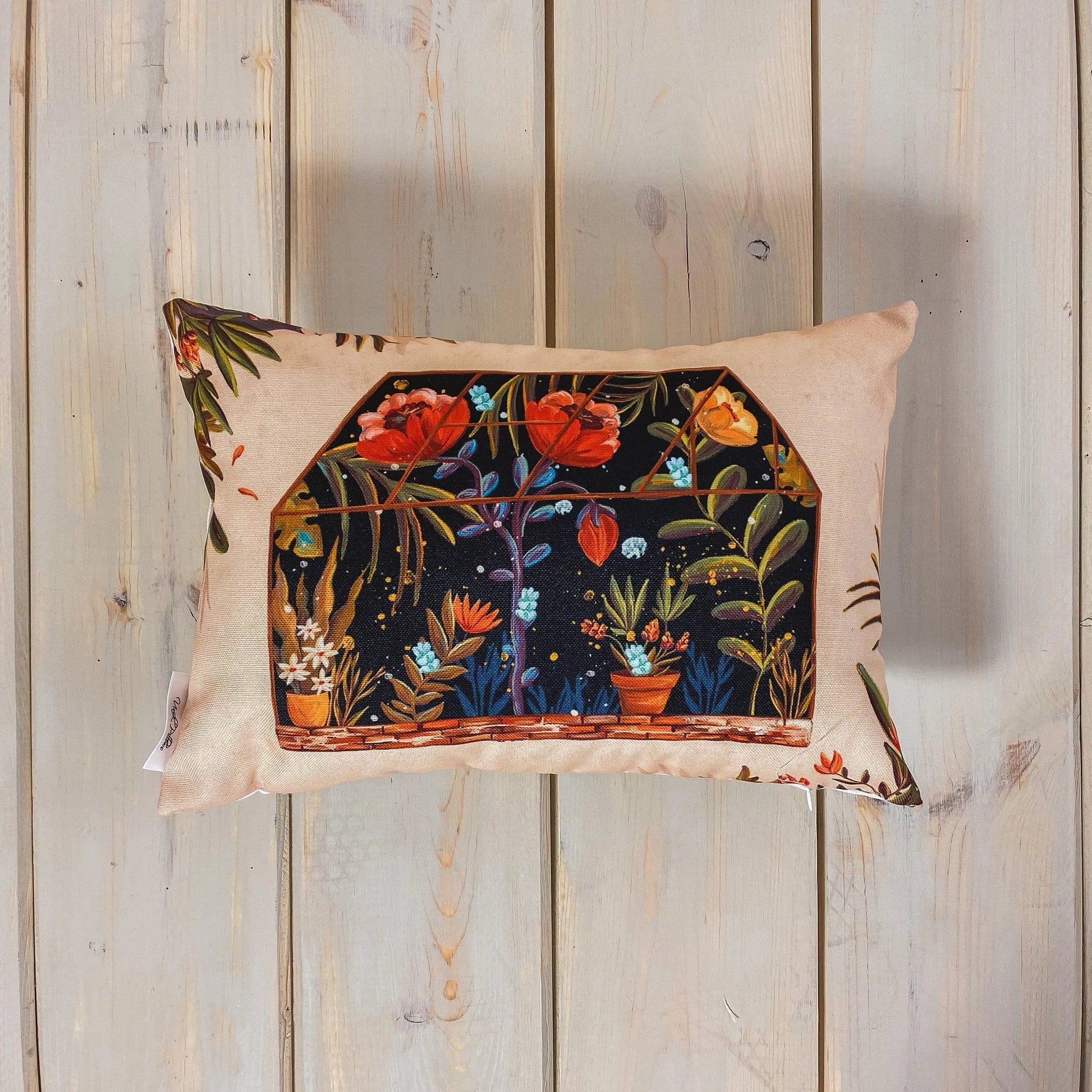 Floral Greenhouse | Pillow Cover | 18x12 | Greenhouse Floral Arraignment | Pillow | Throw Pillow | Home Decor | Cute Home Decor | Gift UniikPillows
