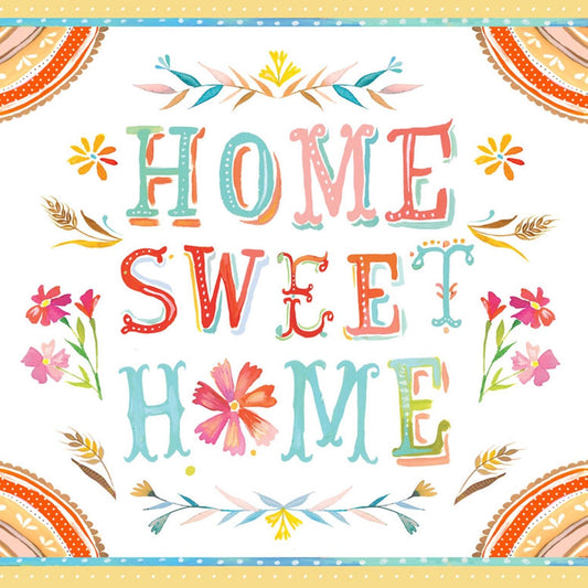 Home Sweet Home Floral Canvas Wall Art - GreenBox Art