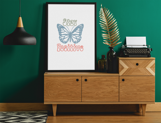 Stay Positive Boho Hippie Simple Home Wall Decor Print by WinsterCreations™ Official Store
