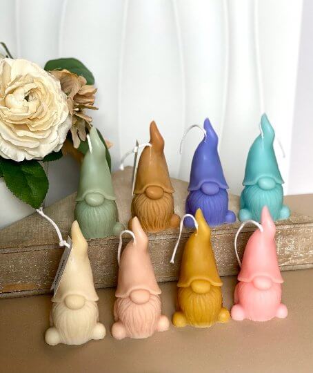 Unique gnome candle for seasonal décor