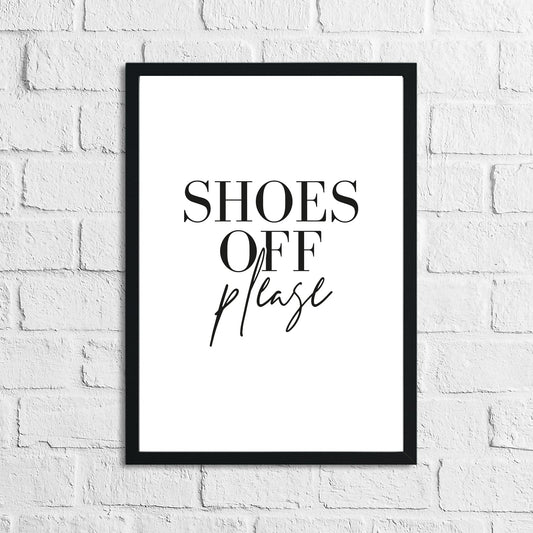 Shoes Off Please Simple Home Wall Decor Print by WinsterCreations™ Official Store